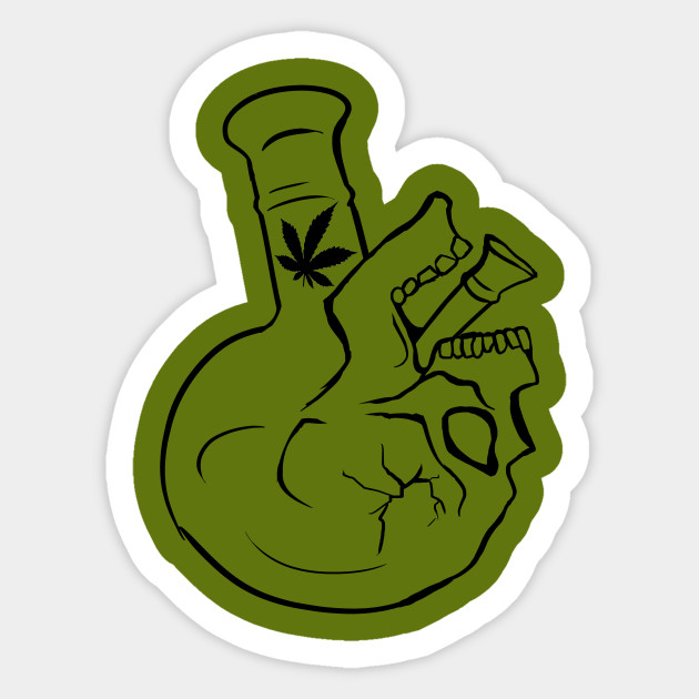 SKULL BONG Bong Sticker TeePublic